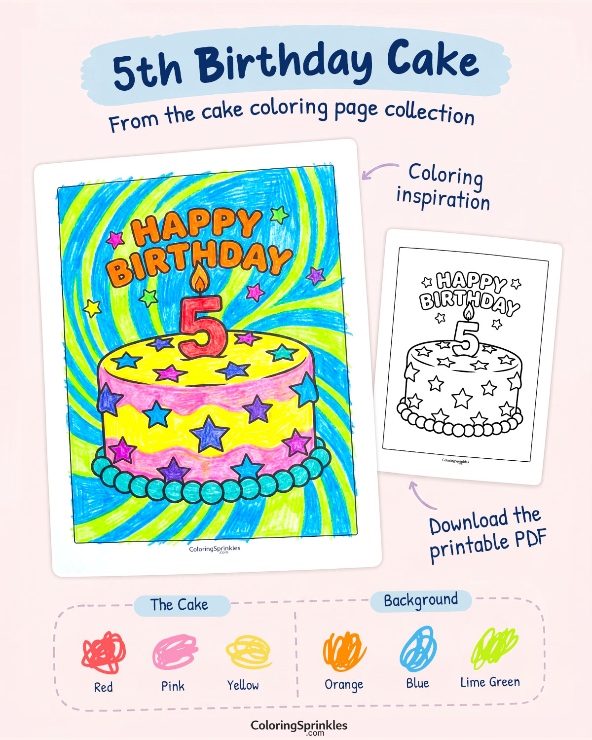 5th Brithday Cake Coloring Page Inspiration