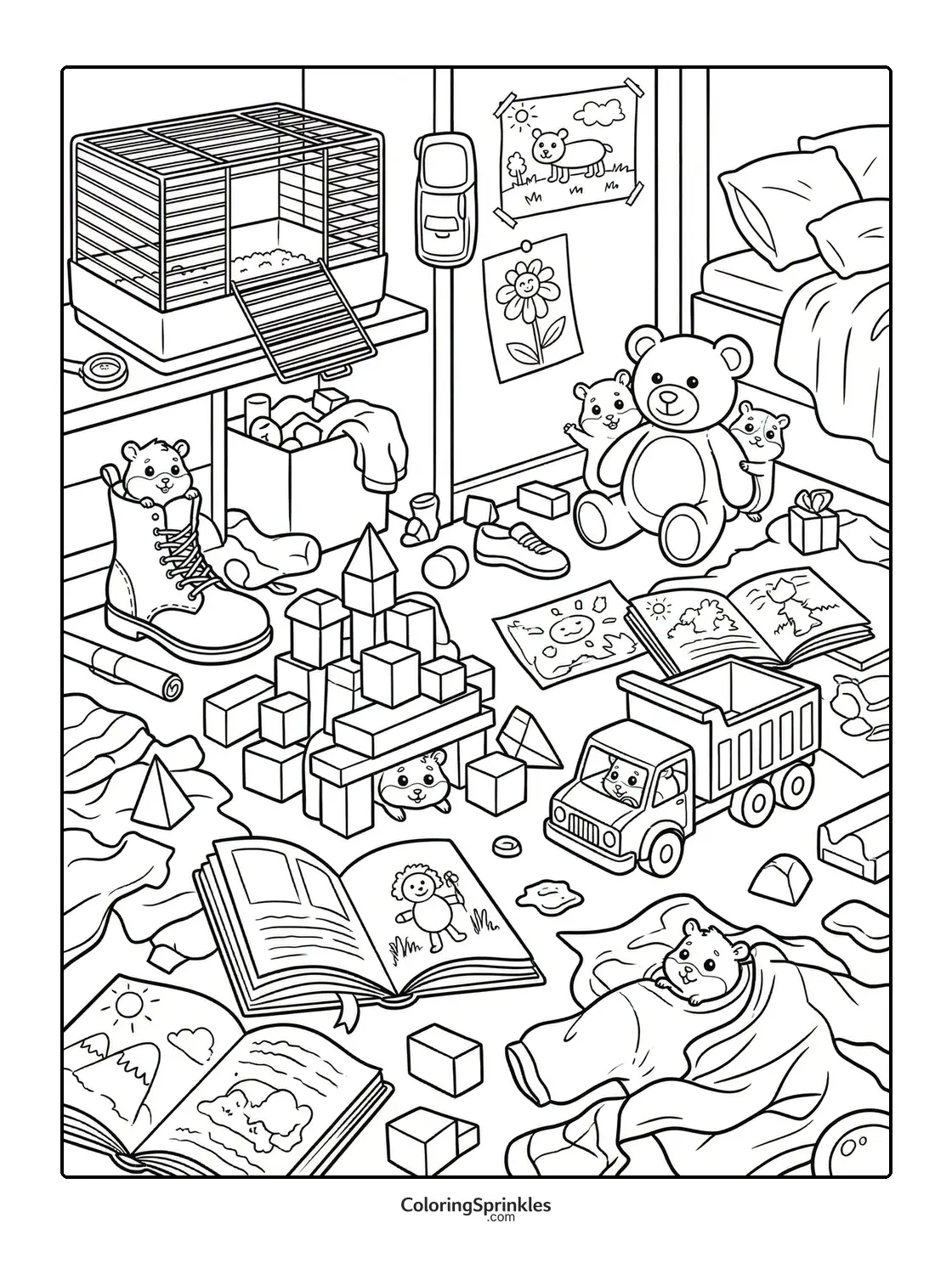 Hamster Coloring Pages (35 Free Printable PDFs)