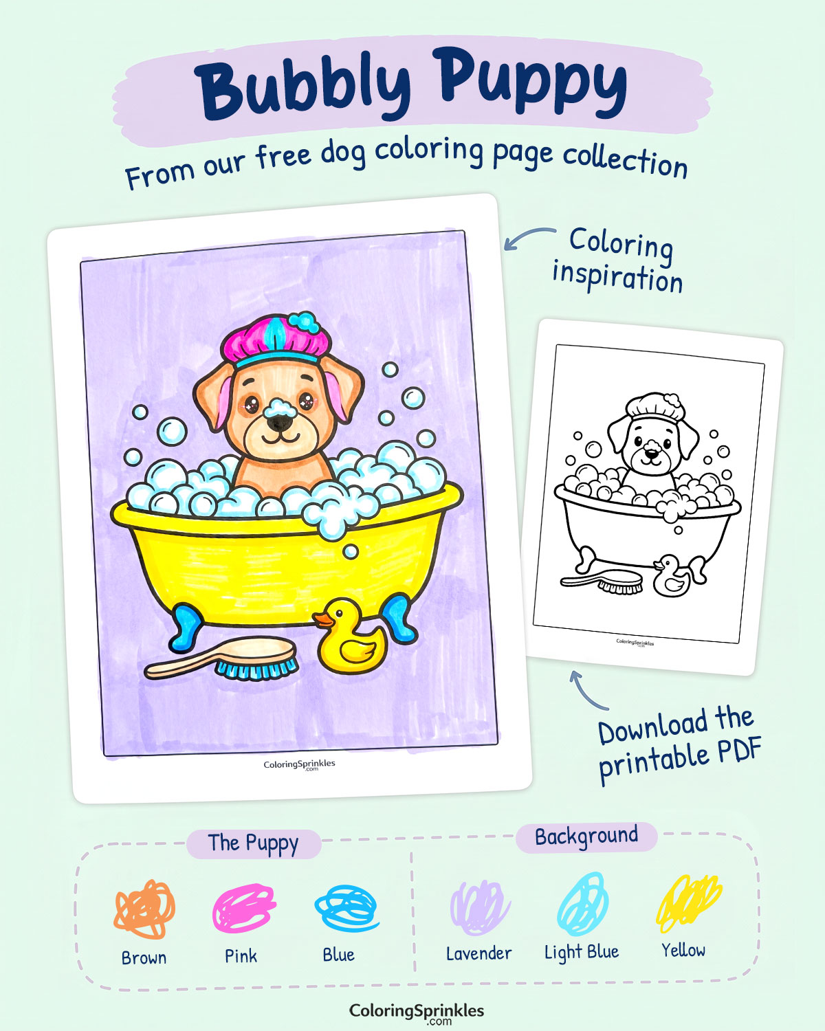 Cute Puppy Bath Coloring Page Inspiration