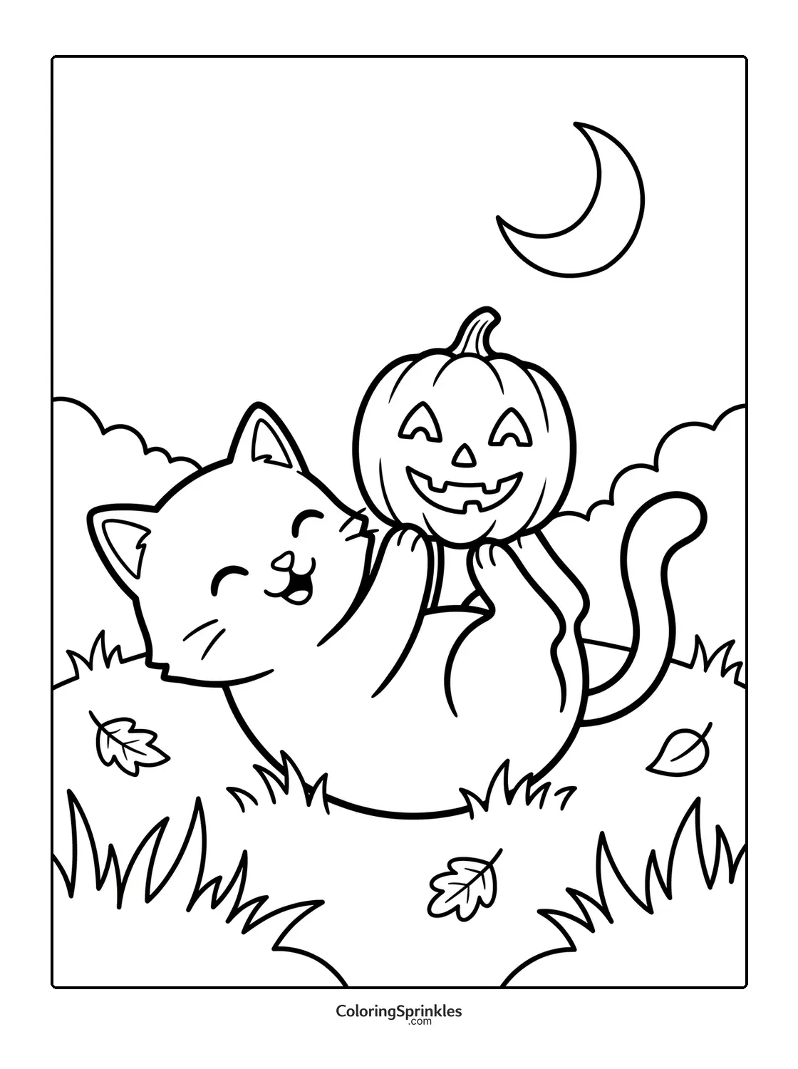 Cat Halloween Coloring Pages