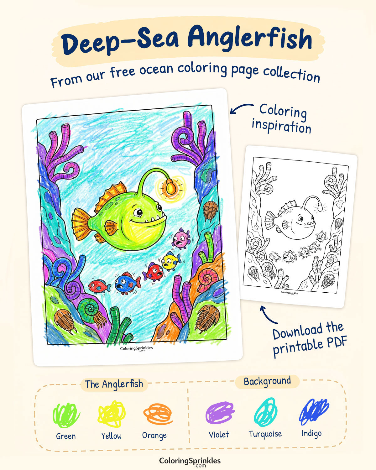 Deep Sea Anglerfish Coloring Page Inspiration