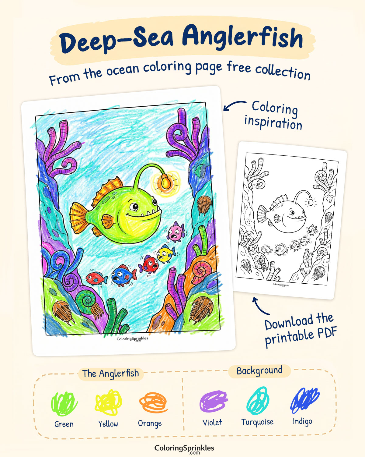 Deep Sea Anglerfish Coloring Page Inspiration