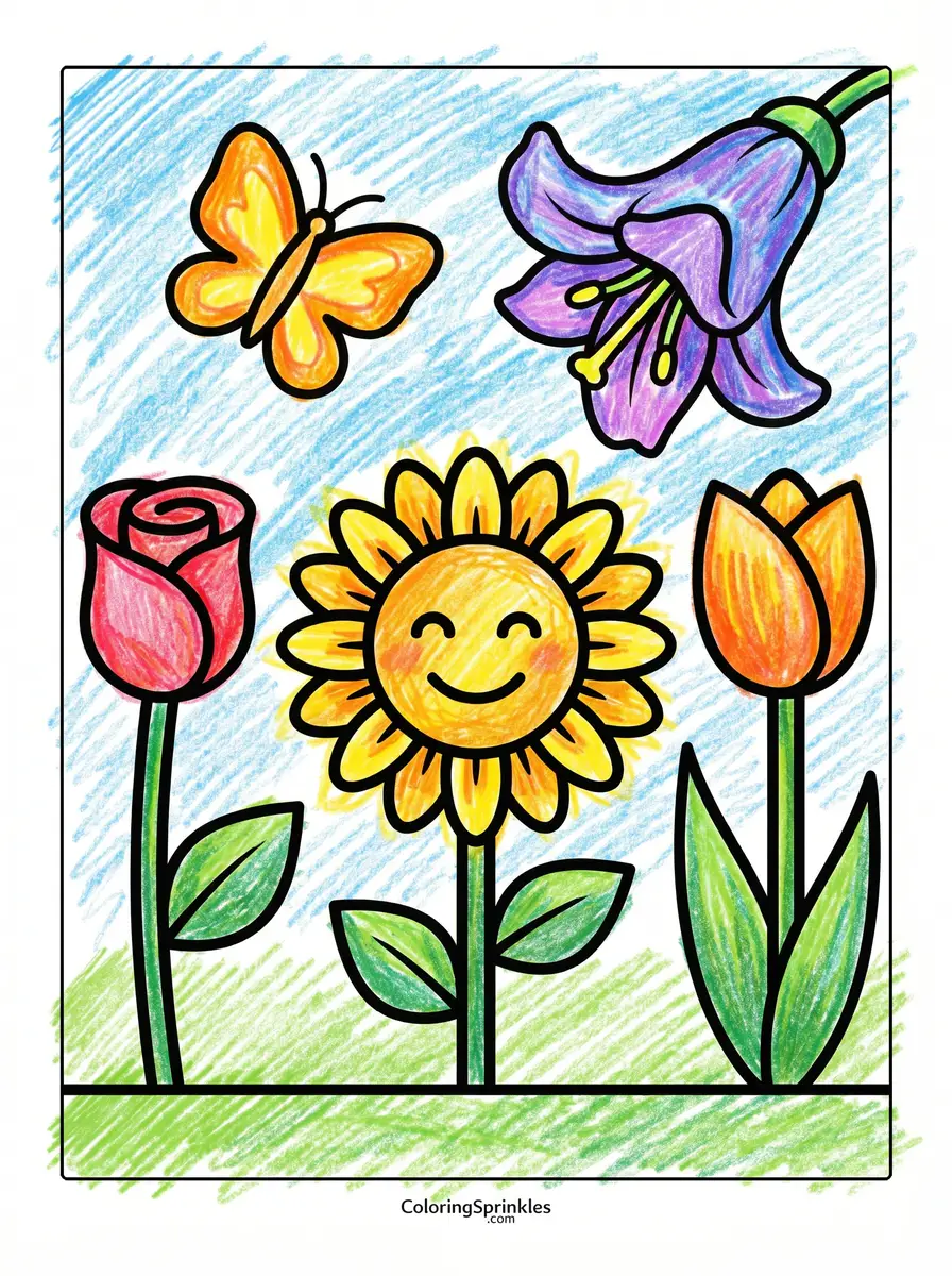Flower Coloring Pages Flower Coloring Pages for Kids