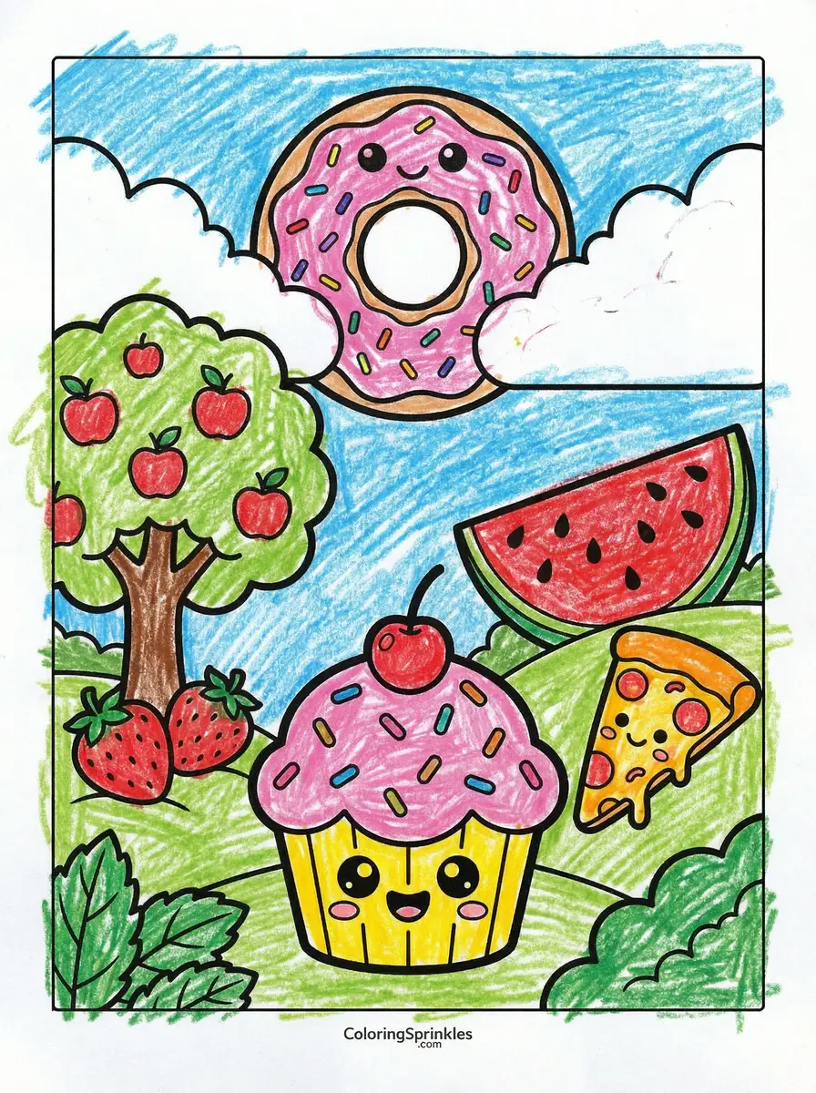 Food Coloring Pages for Kids