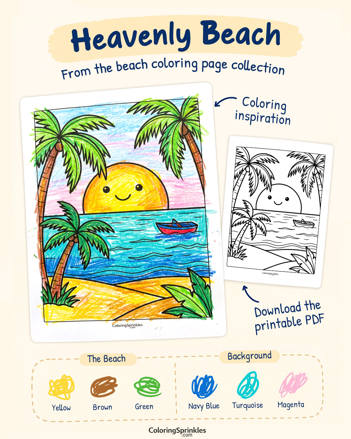 Heavenly Beach Coloring Page Inspiration