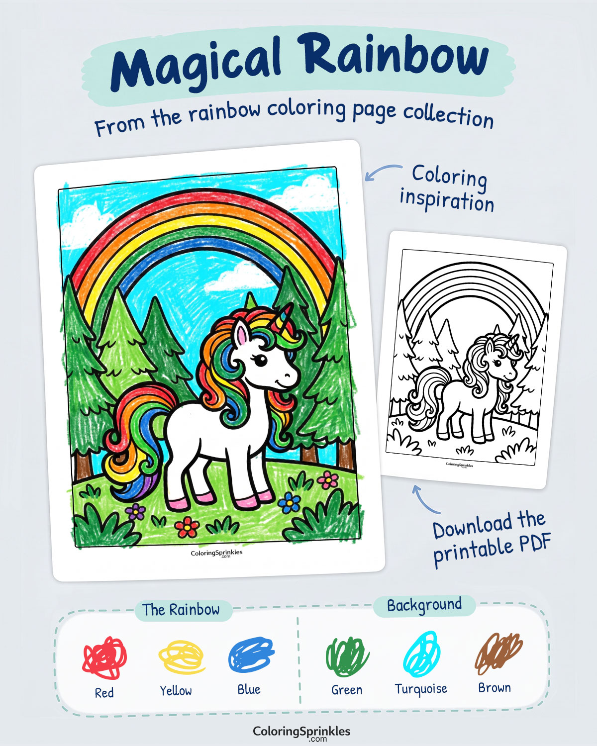Magical Rainbow Coloring Page Inspiration