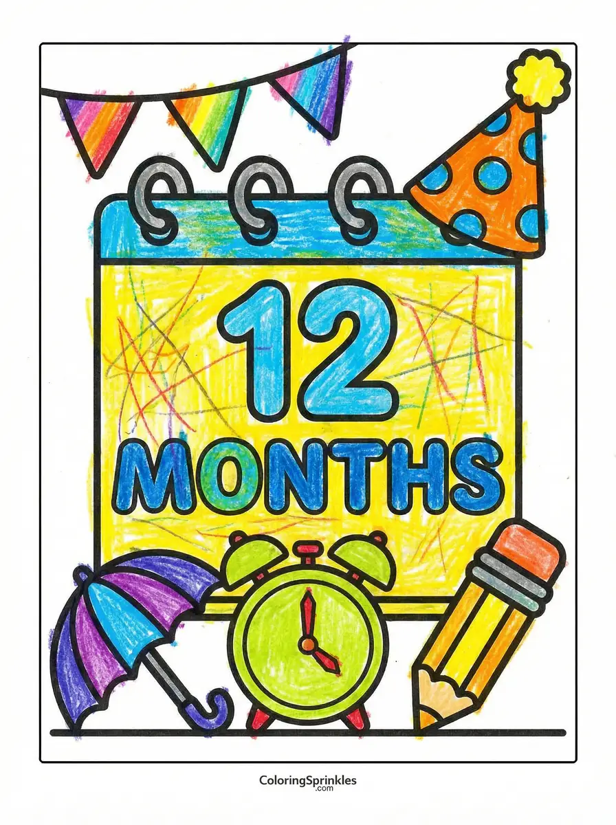 Months Coloring Pages for Kids