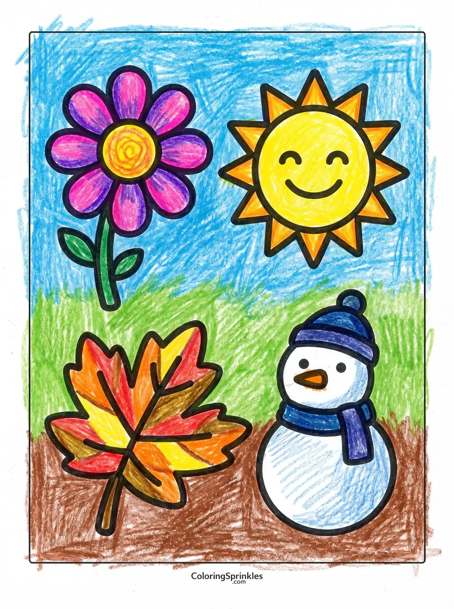 Seasons Coloring Pages Seasons Coloring Pages for Kids