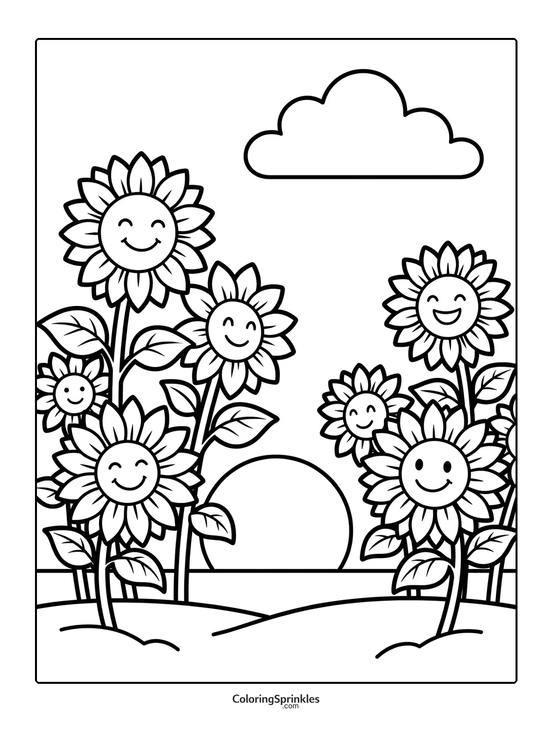 Sunflower Coloring Pages