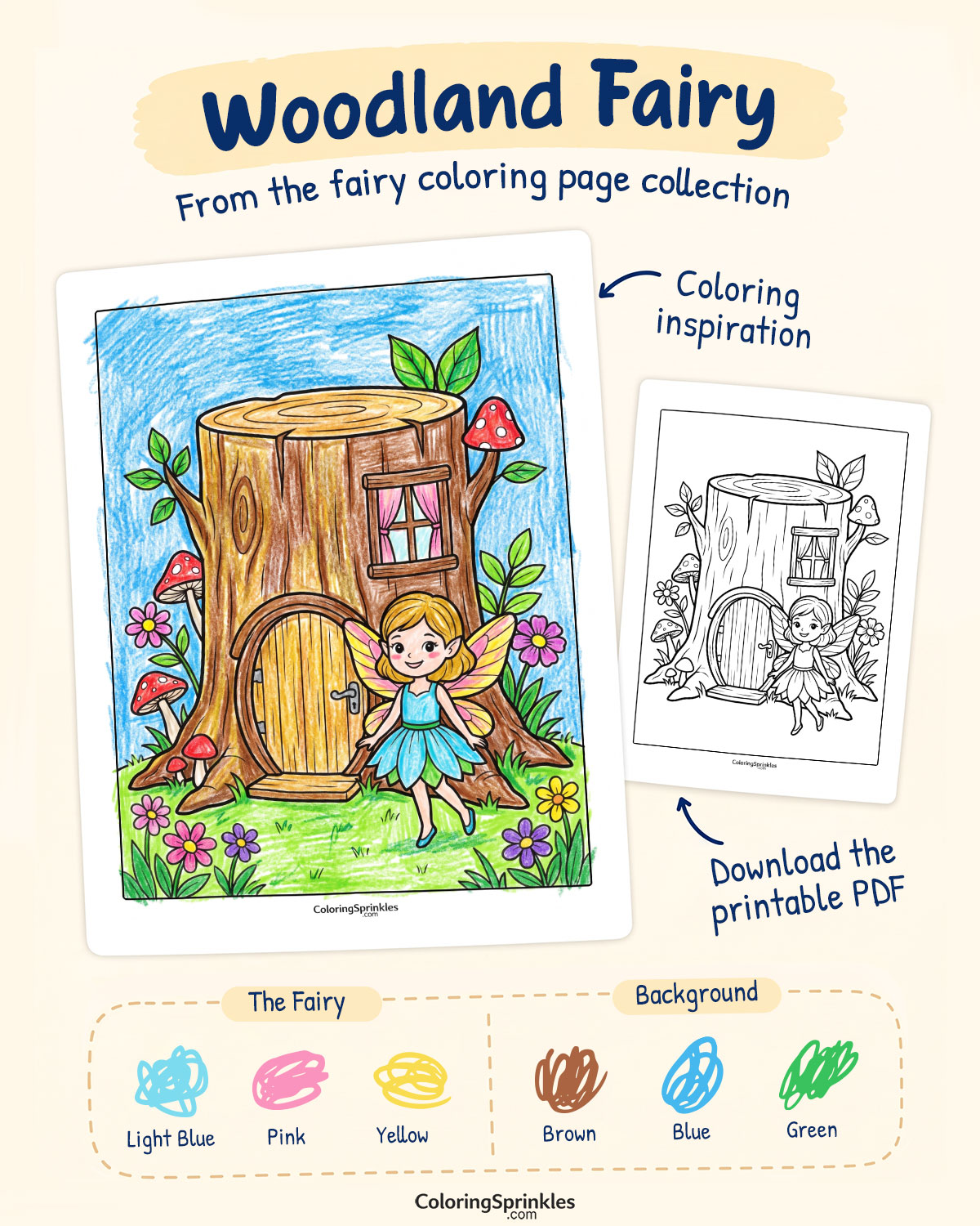 Woodland Fairy Coloring Page Inspiration
